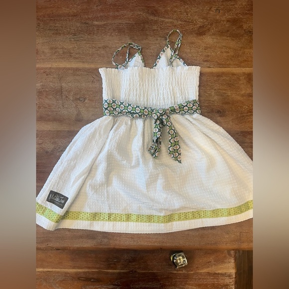 Matilda Jane White & Green Spaghetti Strap Sundress - Kids‎ Size 8 - Picture 5 of 7